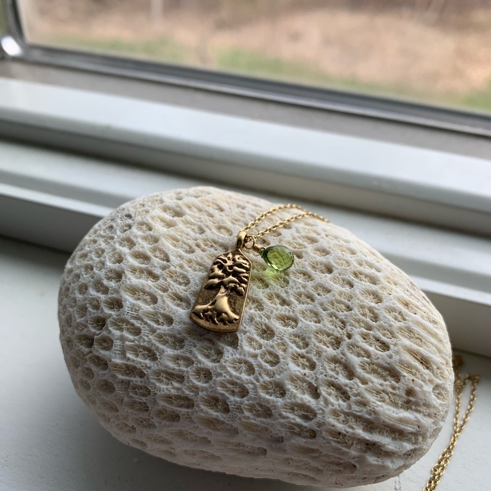 Satya peridot tree of life necklace
